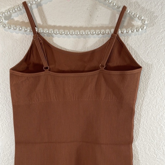 OQQ Women’s Yoga Exercise Romper Spaghetti Strap Sleeveless Brown Size XL NEW XL - Picture 7 of 11
